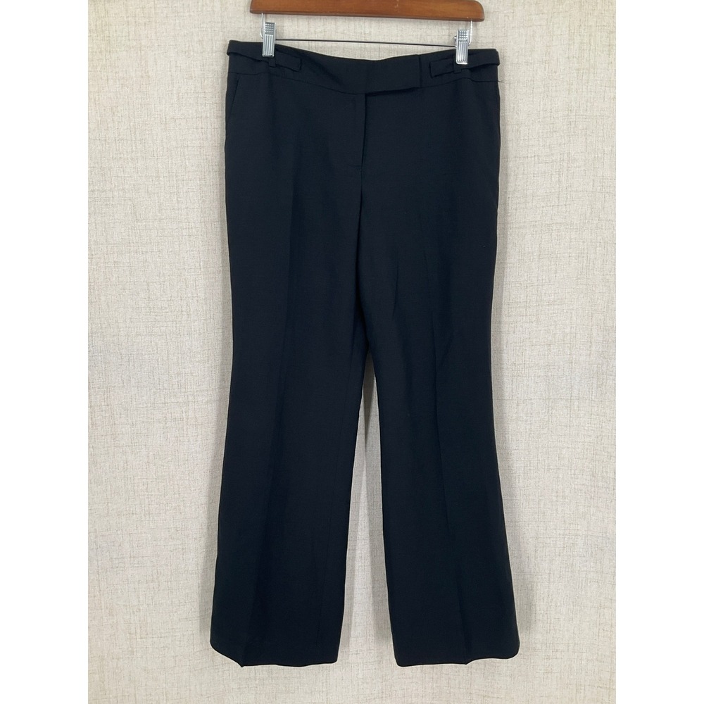 Ann Taylor Pants Sz 8P Signature Fit Black Linen Straight Leg Dress Pants Career